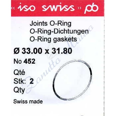 O-Ring Quartz ISO452 busta 2 pz Diam.int. 31.80 sezione 0,60
