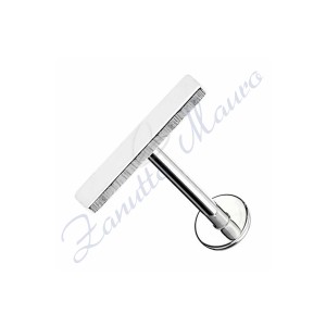 Piercing labret linea retta mm 10x2 in acciao 316L