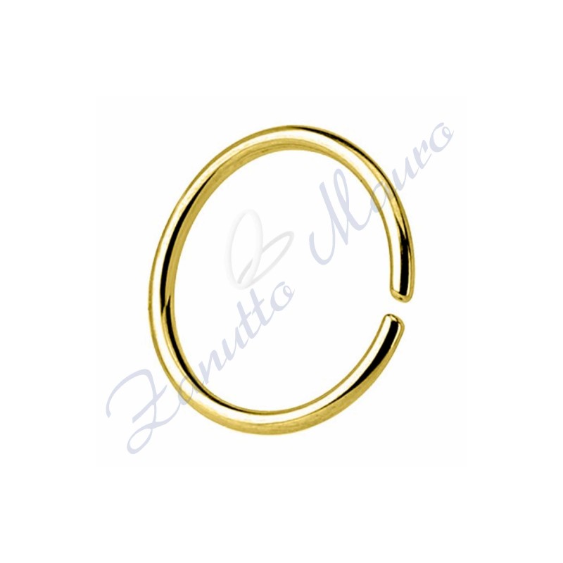 Anello Septum basic filo mm 0,8 diametro mm 12 in acciaio 361L dorato