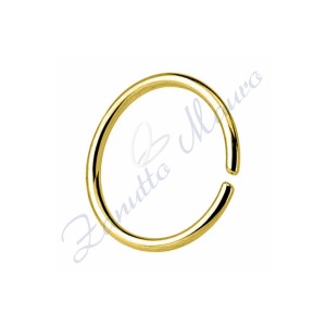 Anello Septum basic filo mm 1,0 diametro mm 10 in acciaio 361L dorato