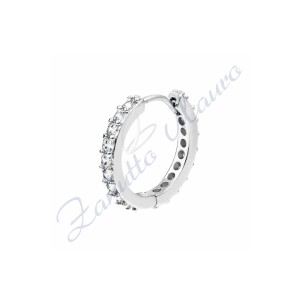 Orecchino a cerchio con cristalli mm 10 in acciaio 316L