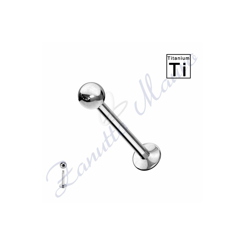 Piercing labret basic mm 1,2x12x3 in titanio