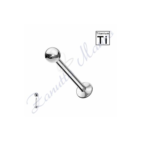 Piercing labret basic mm 1,2x14x3 in titanio