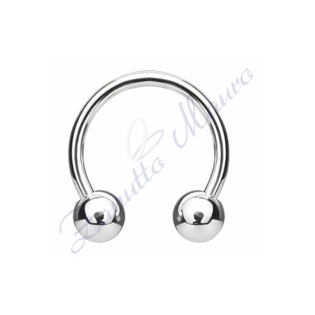 Anello con palline misure mm 1,2x3x8 in acciaio 361L