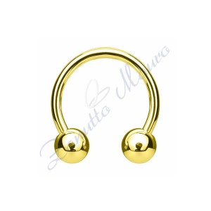 Anello con palline misure mm 1,2x3x10 in acciaio 361L dorato