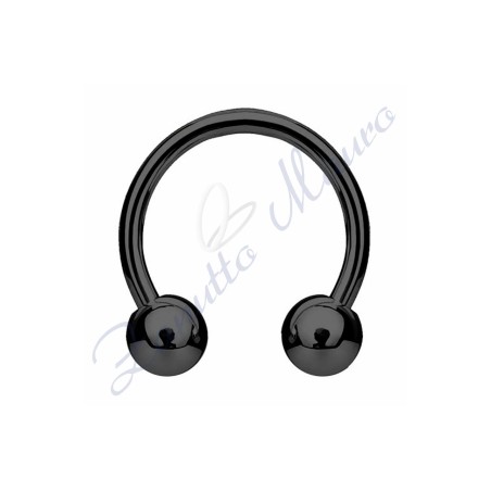 Anello con palline misure mm 1,6x3x18 in acciaio 361L brunito