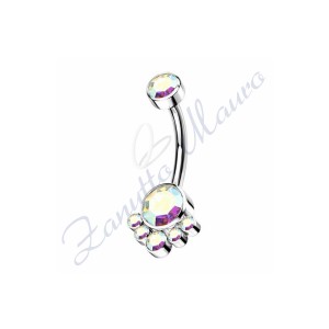 Piercing ombelico cristalli boreale 1.6/30/15 mm 10 in acciaio 316L