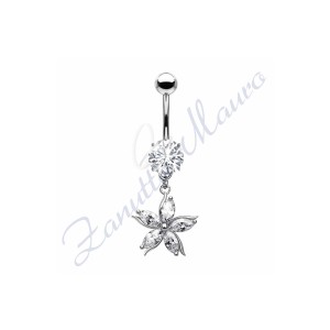 Piercing ombelico fiore 1.6/10/5 mm 10 in acciaio 316L