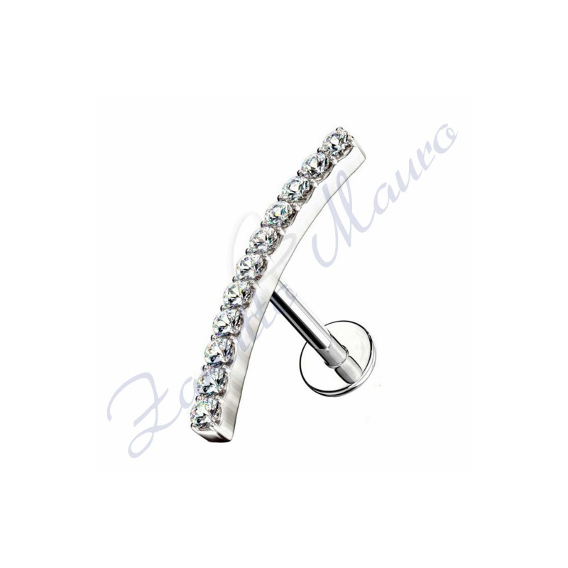 Piercing labret vrgola mm 13,5 in acciao 316L