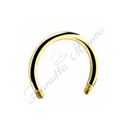 Barra per anello barbell mm 1,2x6 in acciaio 316L dorato