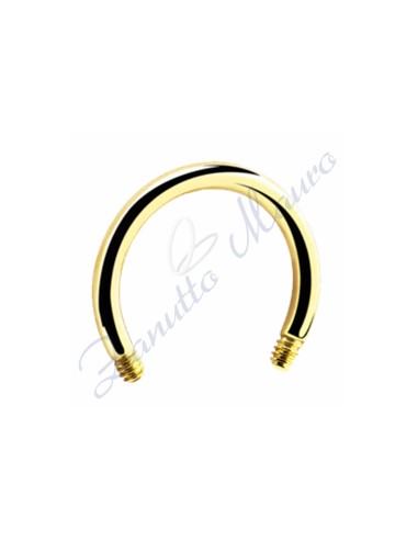 Barra per anello barbell mm 1,2x6 in acciaio 316L dorato