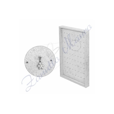 Espositore per piercing 72 posti legno e velluto grigio cm 24,5 x 35,5