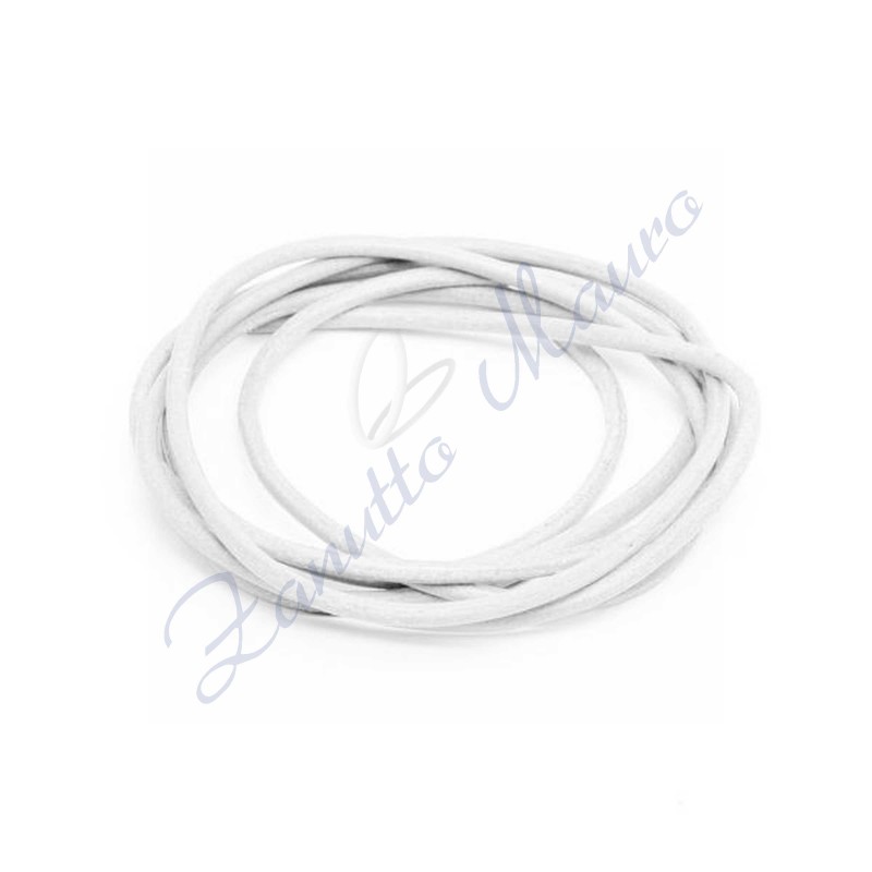 Cordoncino bianco in cuoio diam mm 2