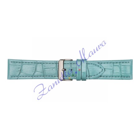 Cinturino 643 in pelle stampa guinea opaco blu chiaro ansa mm 30X22