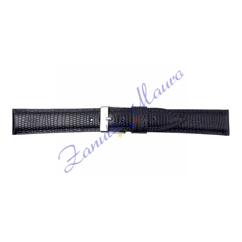 Cinturino 692 in pelle stampa lucertola iguana 14x12 colore blu scuro