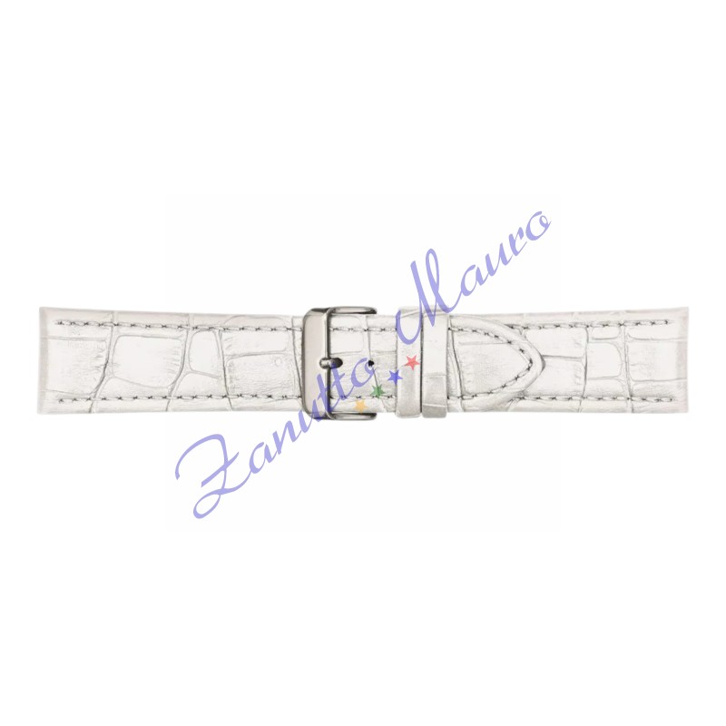 Cinturino 643 in pelle stampa guinea opaco bianco ansa mm 24X22