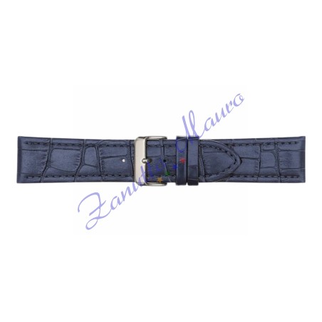 Cinturino 643 in pelle stampa guinea opaco blu scuro ansa mm 24X22