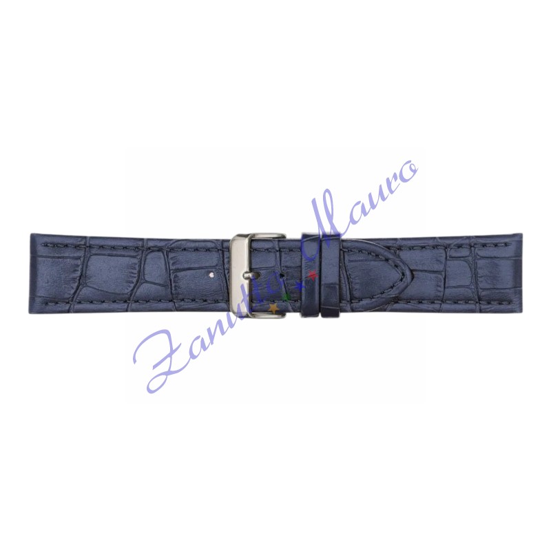 Cinturino 643 in pelle stampa guinea opaco blu scuro ansa mm 28X26