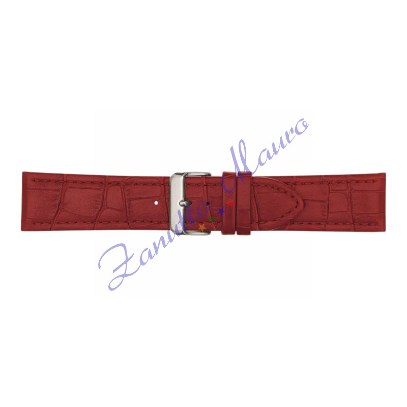 Cinturino 643 in pelle stampa guinea opaco rosso ansa mm 28X26