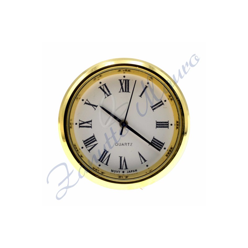 Movimento incasso diametro mm 32/35 acciaio dorato numeri romani