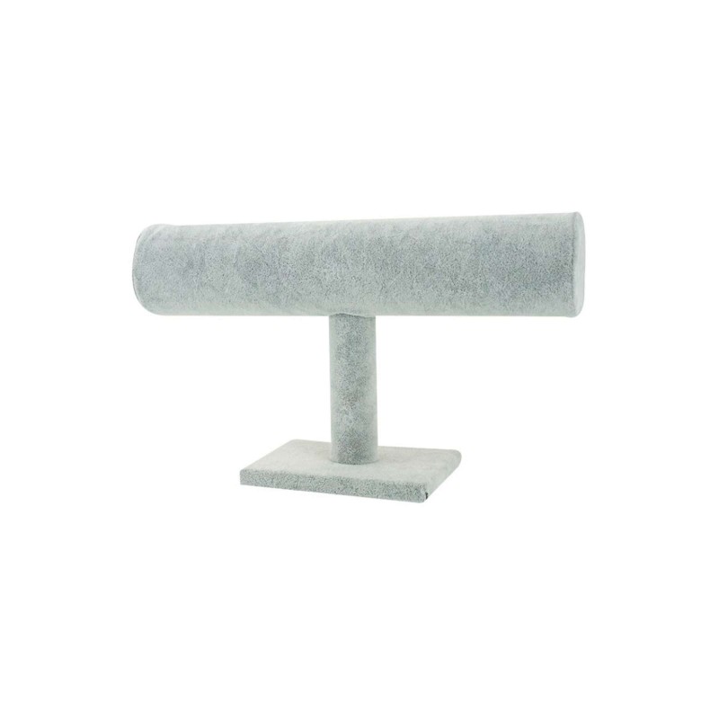 Espositore per bracciali e orologi rivestito in sintetico grigio