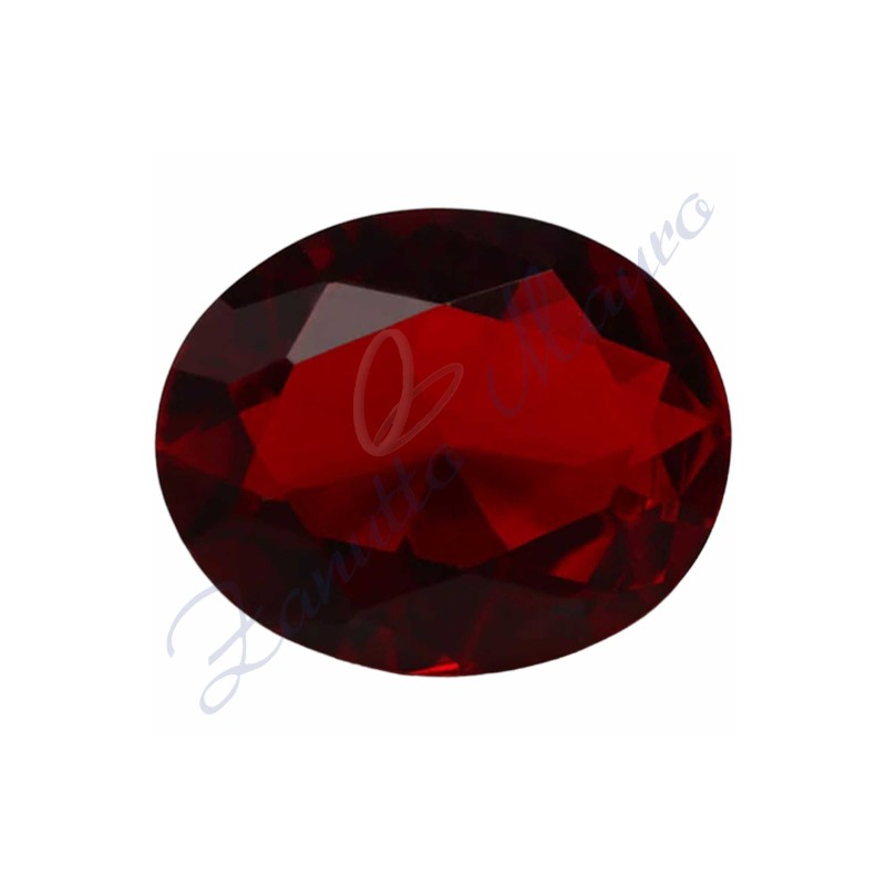 Pietra idrotermale sint. ovale mm  8x10 colore rubino busta da 2 pezzi