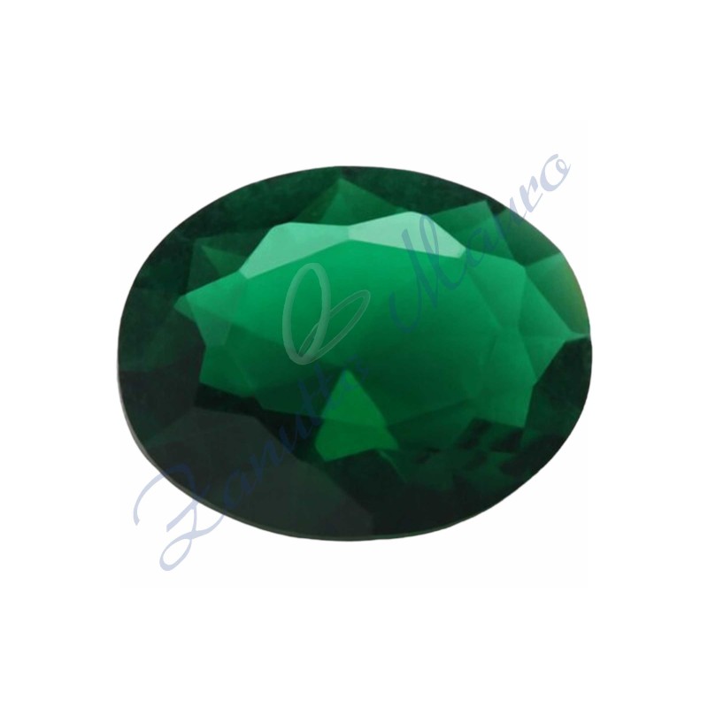 Pietra idrotermale sint. ovale mm  8x10 colore smeraldo busta da 5 pezzi