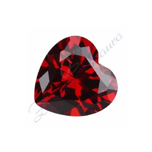 Cubic zirconia colore granato taglio Cuore mm 10x10. Confezione da 1 pz