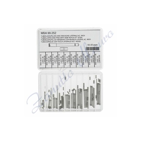 Assortimento 50 coppiglie+tubi 99.252 con tacca laterale in acciaio inox - MSA 99.252