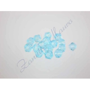 Pietre sintetiche bicono sfaccettate mm 4 Colore Topazio Azzurro. 20 pz