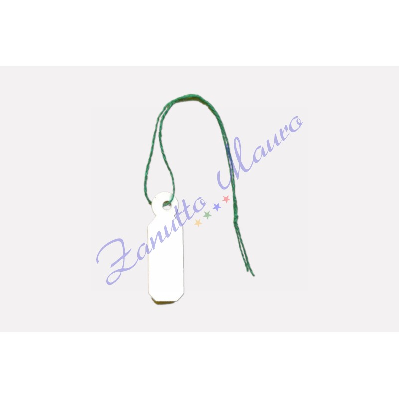 Cartellini ottagonali mm 7,5x22 con filo verde - 500 pezzi