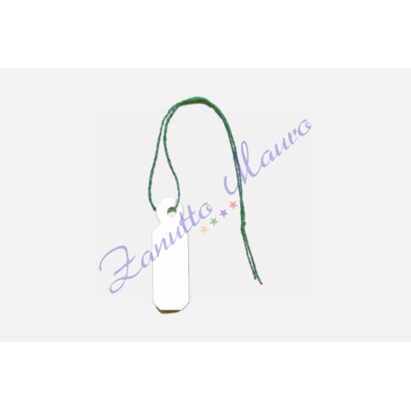 Cartellini ottagonali mm 7,5x22 con filo verde - 500 pezzi