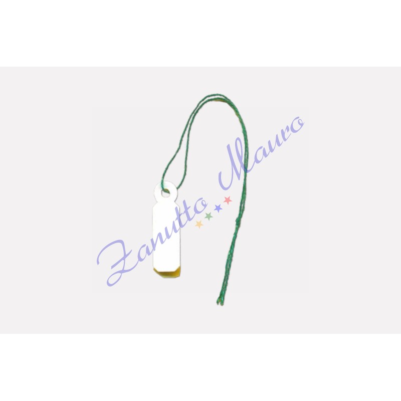 Cartellini ottagonali mm 5,5x18 con filo verde - 500 pezzi