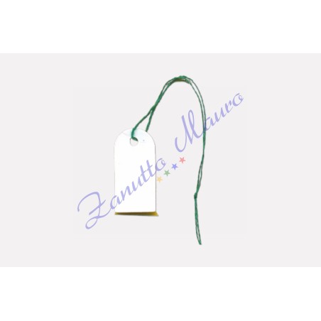 Cartellini ad arco mm 9x19 con filo verde - 500 pezzi