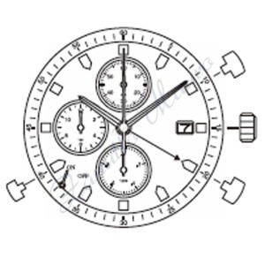 Movimento Miyota 0S80 data al 3 quarzo