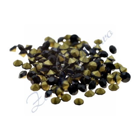 Strass neri diametro mm 1,30-1,35. Confezione da 144 pezzi