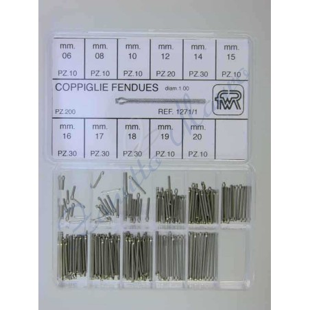 Assortimento 200 coppiglie diam.1,00 mm