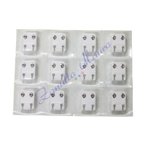 Pre orecchini RBW regurar con pietre bianche acciaio bianco mm 4,00