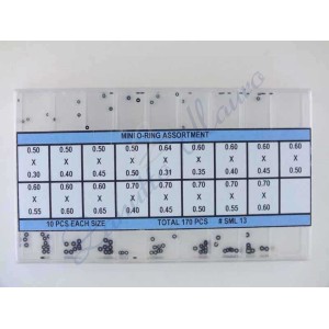 Assortimento 170 mini o-ring per pulsanti e corone - SML13