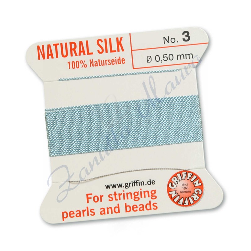 Filo per collane Griffin diametro mm 0,50 numero  3 colore turchese