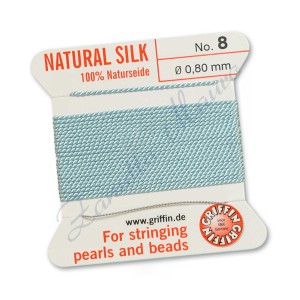 Filo per collane Griffin diametro mm 0,80 numero  8 colore turchese