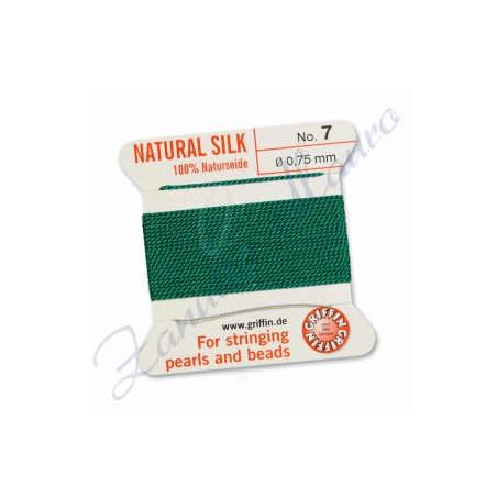 Filo per collane Griffin diametro mm 0,75 numero  7 colore verde