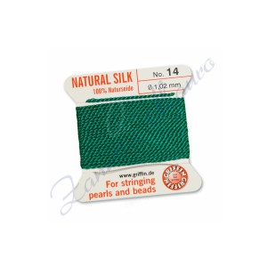 Filo per collane Griffin diametro mm 1,02 numero 14 colore verde