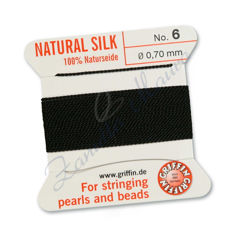 Filo per collane Griffin diametro mm 0,70 numero  6 colore nero