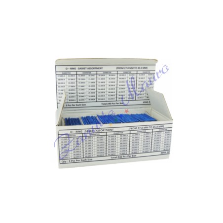 Assortimento 240 o-rings XL da 27 mm a 45 mm in varie sezioni - SML20