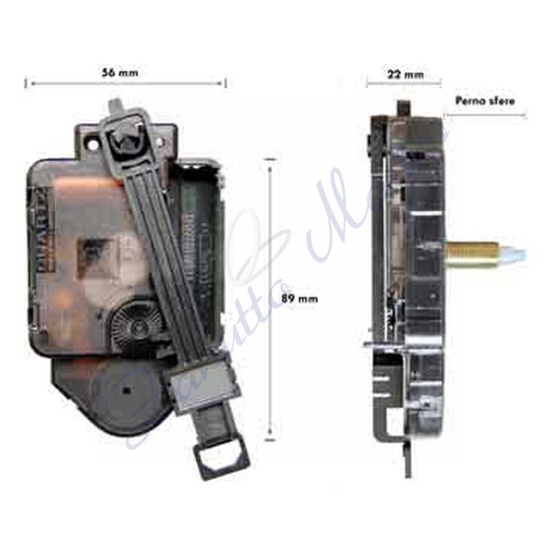 Movimento da parete misura 17,00 mm -medio- con pendolo