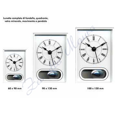 Lunetta incasso c/pendolo 90x130 completo di vetro,quadrante e lancette