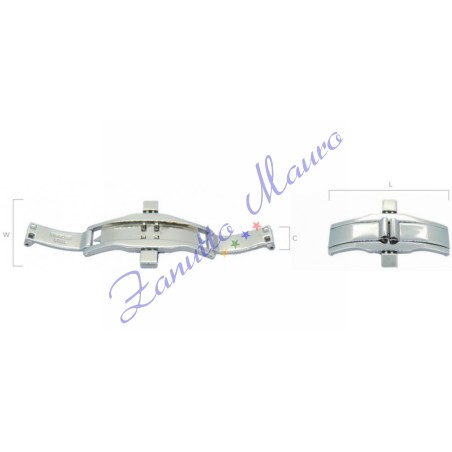 Chiusura deployant con pulsanti in acciaio AF005G attacco mm 7