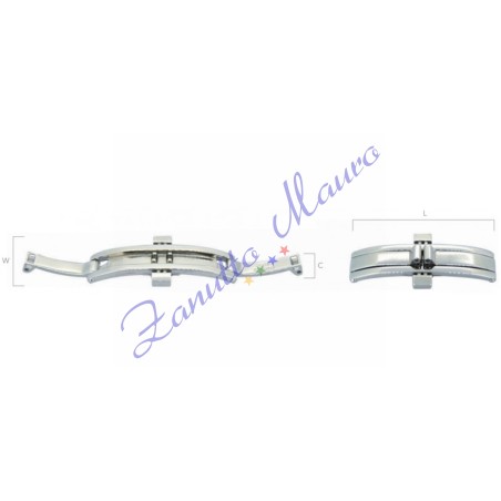 Chiusura deployant con pulsanti in acciaio AF007L attacco mm 4