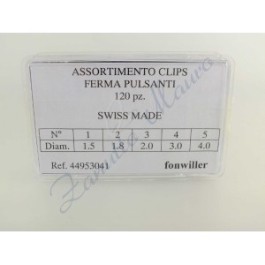 Clips anelli a scatto ferma pulsanti assortimento da 120 pezzi